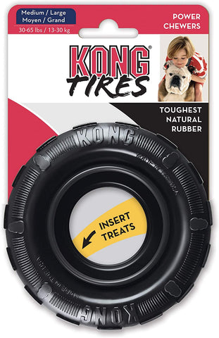 KONG Tires - Durable Rubber Chew Toy. Med/Lrg 30-65Lbs