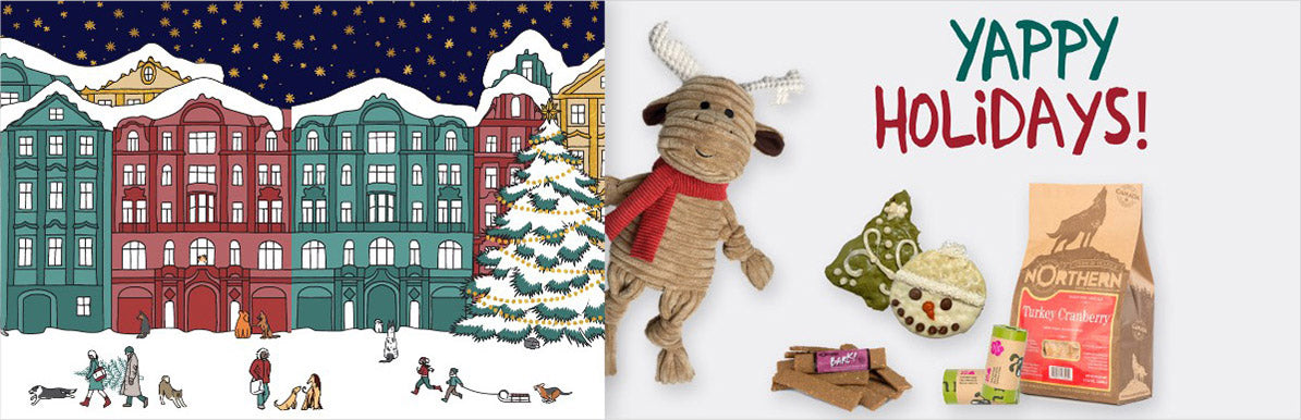 A small dog, a medium dog, and a large dog