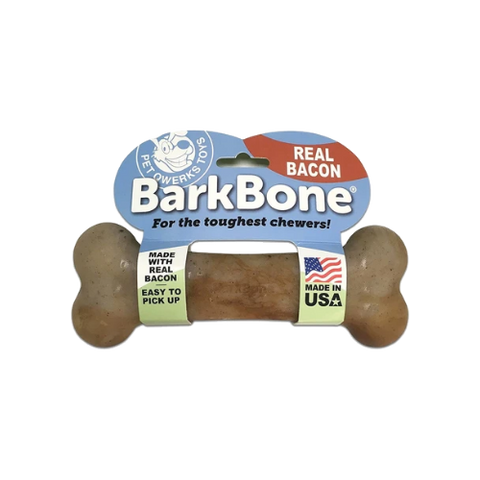 Pet Qwerks Bacon Flavor Nylon BarkBone Dog Chew Toys for Aggressive Chewers.