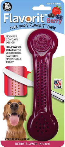 Pet Qwerks Flavorit Berry Flavor Nylon Bone Tough Dog Chew Toy