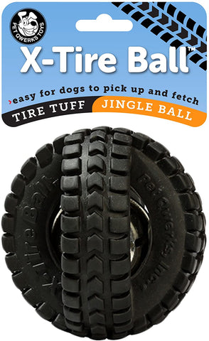 Pet Qwerks Jingle X-Tire Ball Dog Toy. 5 inch